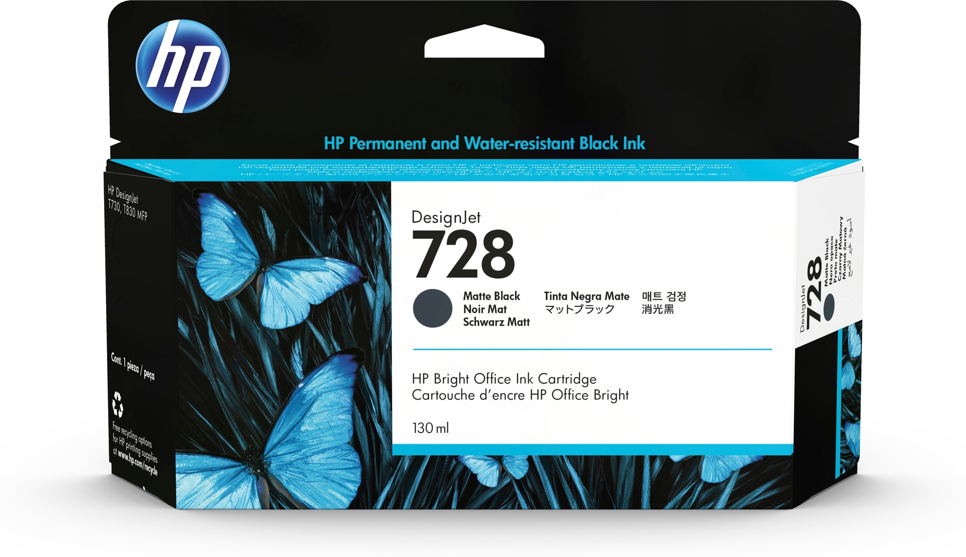 HP 3WX25A/728 - Cartouche d'encre noire