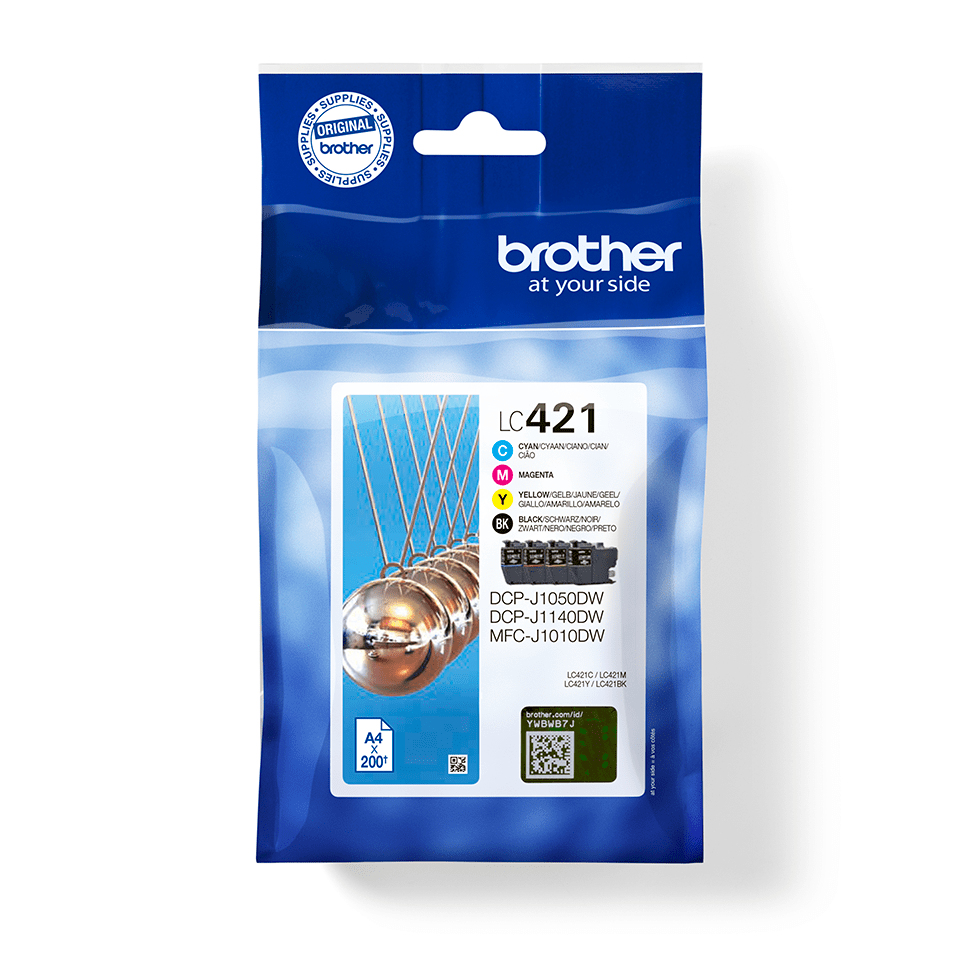 Brother LC-421VAL - Cartouche d'encre multipack couleurs, 4 x 200 pages