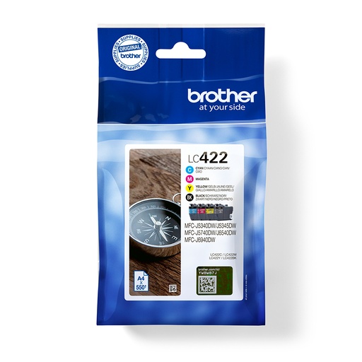 [105340] Brother LC422VAL ink cartridge 4 pc(s) Original Black, Cyan, Magenta, Yellow