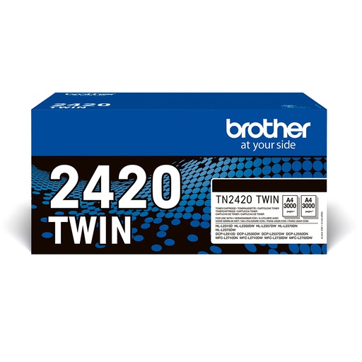 [105699] Brother TN-2420TWIN Kit toner twin pack, 2x3.000 Feuilles ISO/IEC 19752 UE2 pour Brother HL-L 2310