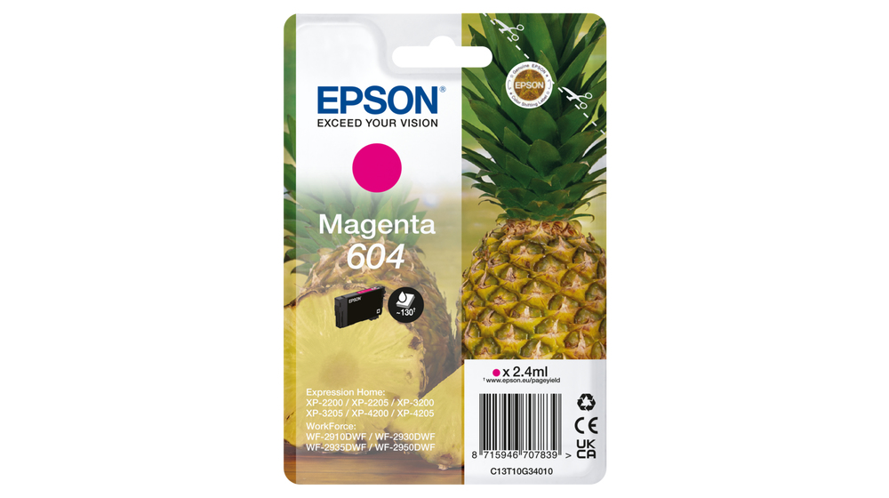 Epson C13T10G34010 - Cartouche d'encre magenta, 130 pages