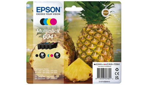 [107546] Epson 604 ink cartridge 4 pc(s) Original Standard Yield Black, Cyan, Magenta, Yellow