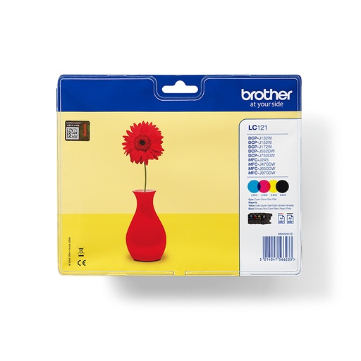 [P323909] Brother LC121VALBP ink cartridge 4 pc(s) Original Black, Cyan, Magenta, Yellow