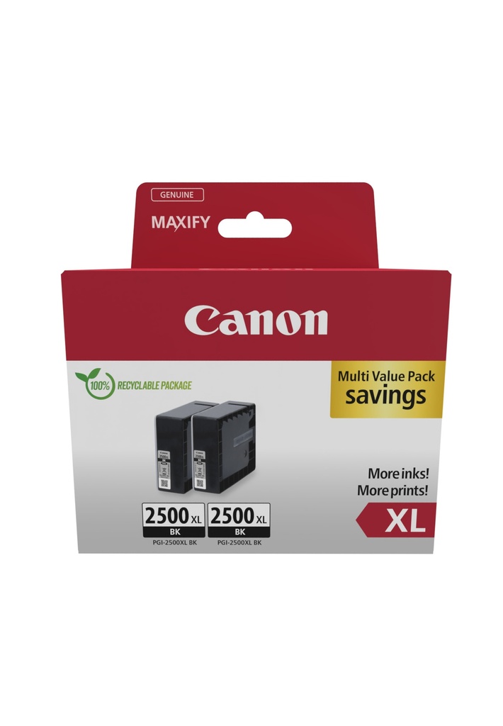 Canon 9254B011/PGI-2500XLBK - Cartouche d'encre noire, 2 x 2 500 pages