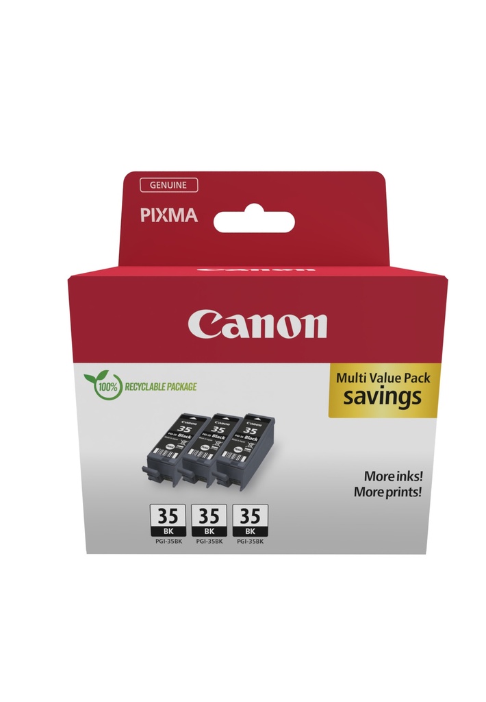 Canon 1509B028/PGI-35BK - Cartouche d'encre noire, 3 x 191 pages