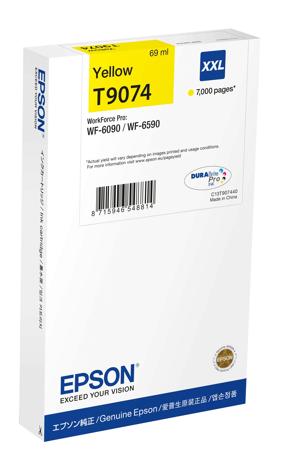 Epson C13T90744N - Cartouche d'encre jaune très haute capacité, 7 000 pages