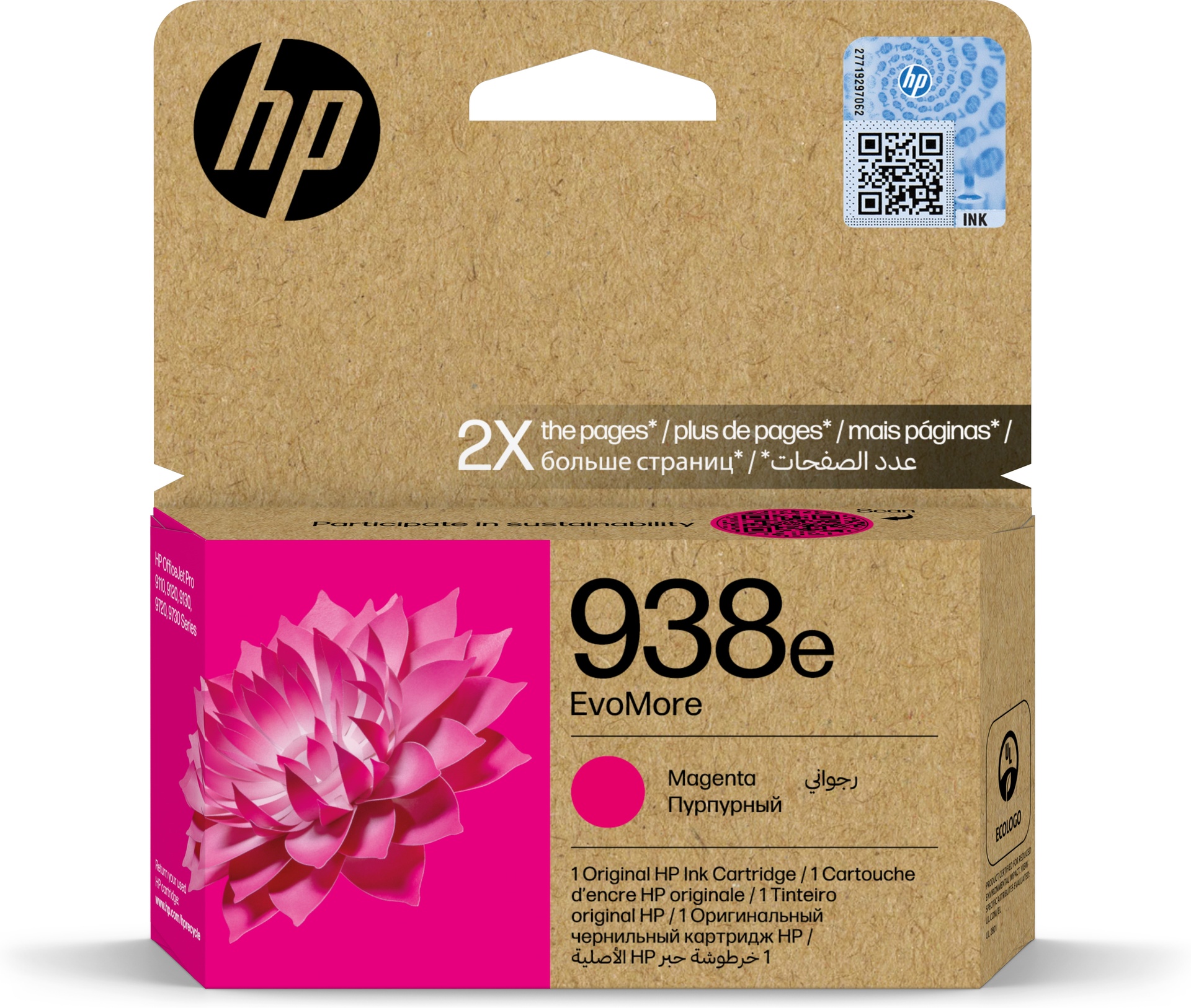 HP 938e EvoMore Magenta Original ink cartridge