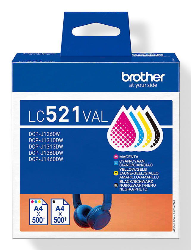 Brother LC521VAL - Cartouche d'encre multipack couleurs (Pack de 4)